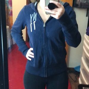Navy blue American Eagle Zip Up Hoodie